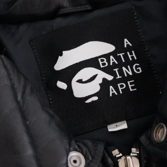 The Bathing Ape  Black Zip Up Puffer Jacket Size Large - Picture 5 of 16